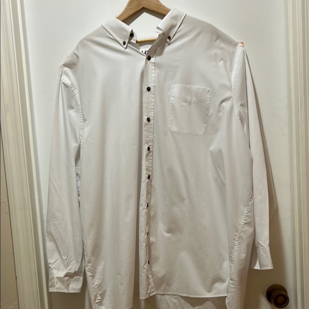 Harbor Bay White Casual Button Down Shirt